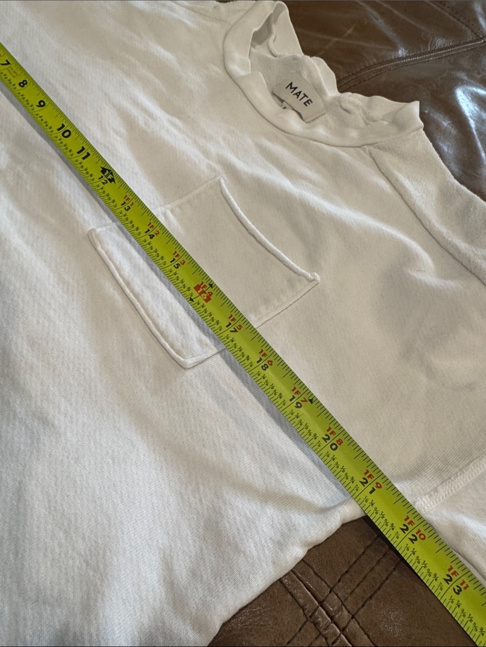 MATE the Label Cream Crewneck Sweatshirt Cropped Small - Picture 4 of 9